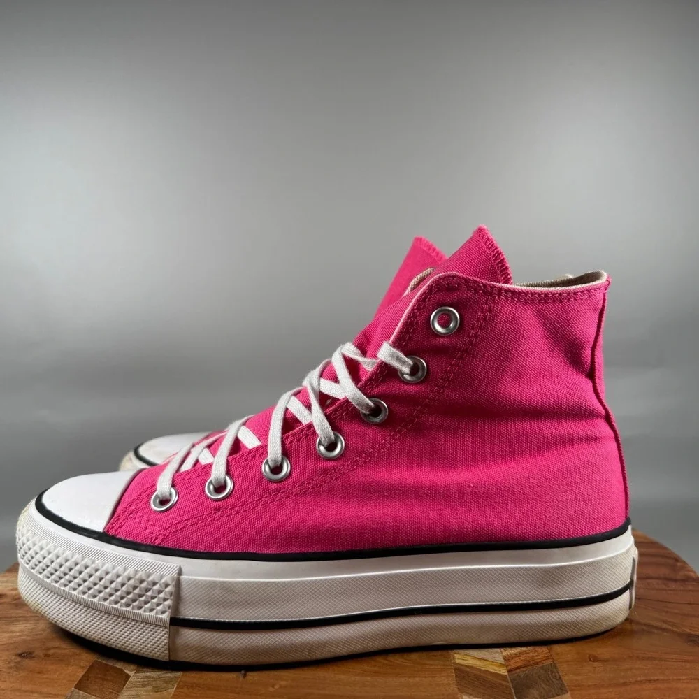 Converse Chuck Taylor All Star Lift Hi Hyper Pink Platform Sneakers A05663F 7W